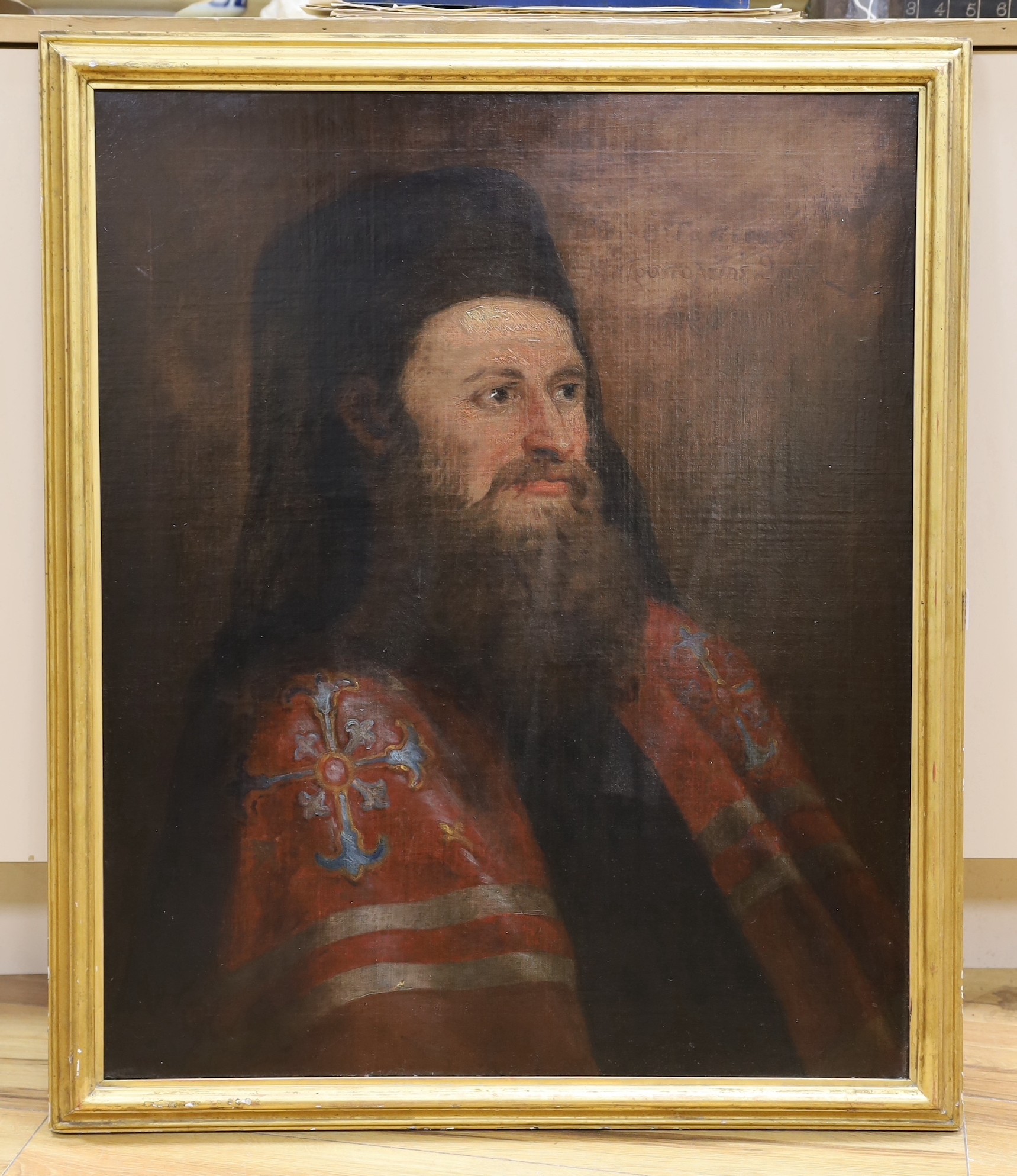 E. Robinson, oil on canvas, 'Arsonius - the Humble, Metropolitan of Thebes', 75 x 64cm